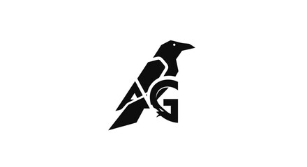 Monogram AG Raven Logo Design.