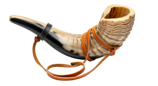 Shofar (horn) on Transparent Background