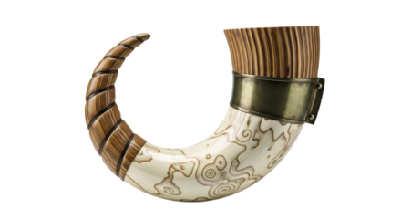 Shofar (horn) on Transparent Background