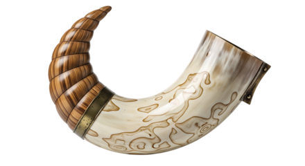 Shofar (horn) on Transparent Background