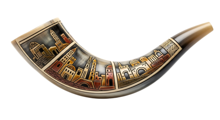 Shofar (horn) on Transparent Background