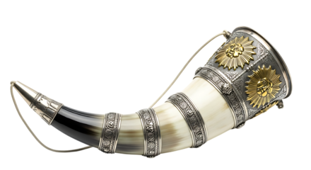 Shofar (horn) on Transparent Background