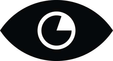Eye icon. Vision Icon in black flat design, filled black style  
