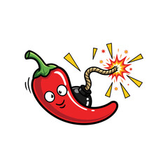 Spicy red hot chili peppers, a vibrant symbol of fresh, healthy food and fiery flavor, are a beautiful vector illustration