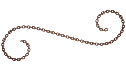 3D Render of Rusty Metal Chain Isolated on Transparent Background
