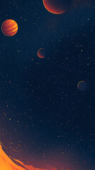 Fantasy cosmic artwork featuring celestial bodies and space scene high resolution picture