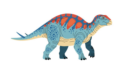 Fototapeta premium Illustration of a colorful dinosaur on a white background.
