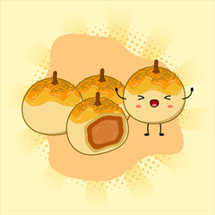 Cute pineapple tarts or nastar.Vector illustration design. EPS 10.