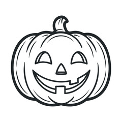 Festive Halloween pumpkin design for celebrations. Vector line illustration