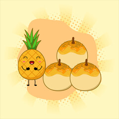 Cute pineapple tarts or nastar.Vector illustration design. EPS 10.