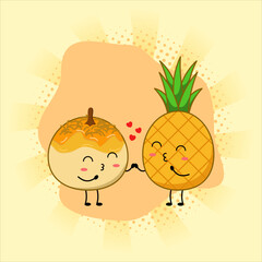 Cute pineapple tarts or nastar.Vector illustration design. EPS 10.
