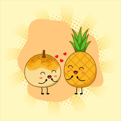 Cute pineapple tarts or nastar.Vector illustration design. EPS 10.
