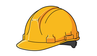 Bright yellow hard hat safety helmet for construction industrial workplace personal protective equipment head protection isolated on white background