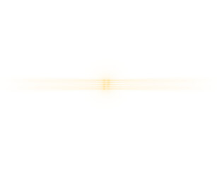 Golden horizontal light flare glow isolated on transparent background, radiant shining line sparkle effect overlay for design elements