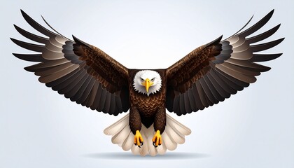 Magnificent eagle soaring with outstretched wings in a striking display of freedom