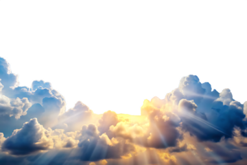 Sky Cloud Sun Light Overlays isolated on white background ,PNG. AI Generated