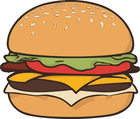 hamburger on white background