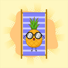 Cute pineapple cartoon.Vector illustration design. EPS 10.