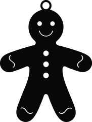 gingerbread man isolated on black