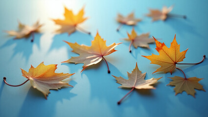autumn leaves on the water