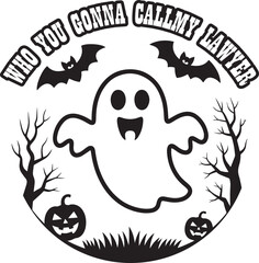 Fototapeta premium Ghost bats pumpkins spooky trees text halloween