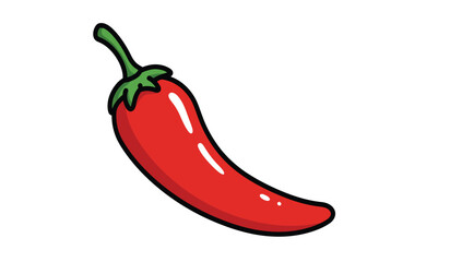 Vibrant red chili pepper icon symbolizing heat spice flavor cuisine food ingredient culinary cooking freshness and taste isolated on white background