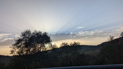 sunset in the mountains