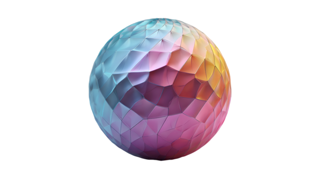 Abstract iridescent egg polygonal design pastel colors
