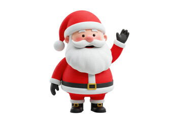Isolated Santa Claus cartoon character waving hand with friendly Christmas greeting