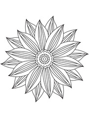 Flower Outline Illustration for Covering Book.