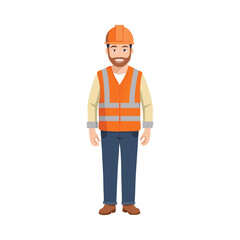 Site Engineer/Foreman Character Creator Kit &mdash; Semi‑Flat Vector, Multi‑View, Modular