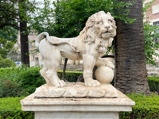 Marble Lion in Garden of the General Archive of the Indies