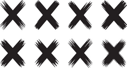 Obraz premium Black brush stroke crosses graphic