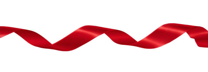 Red ribbon flowing on black background elegant design element