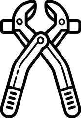 Vector art of wire cutting pliers, illustration design