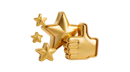 Golden Stars Thumbs Up Excellent Rating Top Quality
