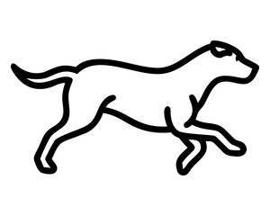 Black outline of a dog running animal motion