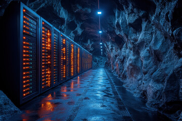 A long row of servers.