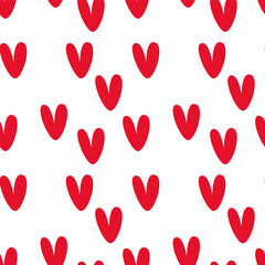 Heart. Romantic red seamless pattern. Vector design elements for dress or textile