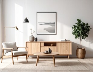 Minimalist Living Room with Abstract Artwork