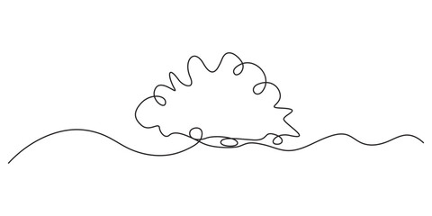 Cloud Continuous Line Drawing with Editable Stroke and Copy Space Banner, Clouds Continuous Line Drawing with Editable Stroke and Copy Space Banner,