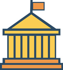 International Day of Democracy vector flat design illustration. parliament building vector flat design illustration