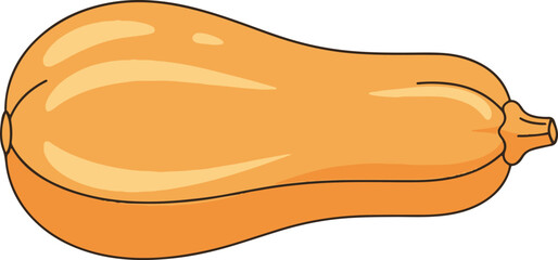 A digital illustration of a butternut squash, rendered in a pixel art style, isolated on a white background. Perfect for fall-themed designs, recipes, and food blogs.