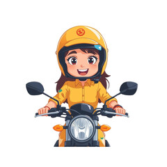 woman riding a scooter delivery 