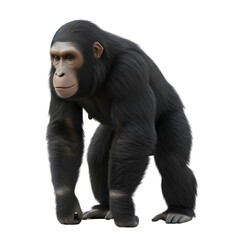 Fototapeta premium A realistic 3D rendering of a prehistoric hominid, an early human ancestor, standing isolated against a white background.