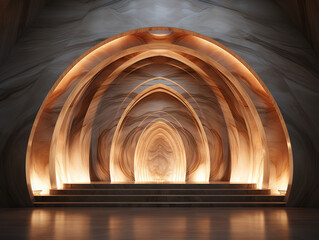 Artistic Representation of Marble Cladded Niche with Lighting