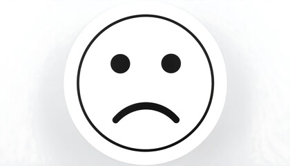 Sad emoticon on white circle