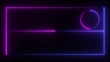 Live streaming Frame - animated purple and blue neon overlay frame for live streaming and gaming templates