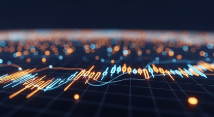 Abstract Futuristic Financial Data Visualization Technology