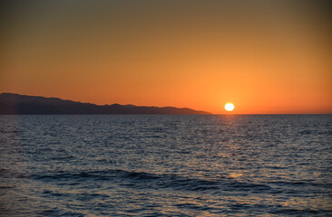 Mediterranean Sea Waves at Sunset in Cyprus